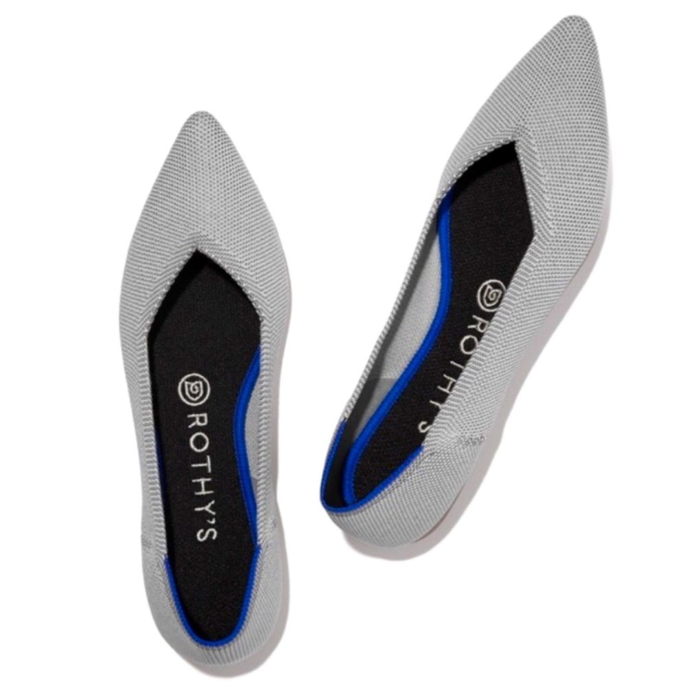 Rothy’s The Point ballet flats in Flax Birdseye, Size 10